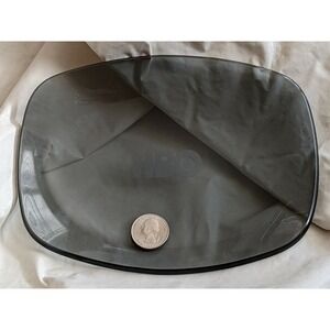 1980 HBO Home Box Office Logo Oval Cable TV Smoked Glass Tray Dish 7.5 x 6"